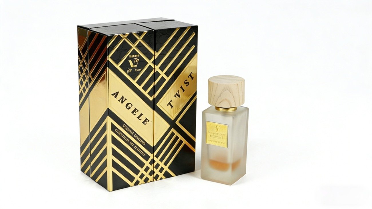 Black and Gold Double-Door Perfume Packaging Box: Luxurious Hot Stamping Craftsmanship Creates a High