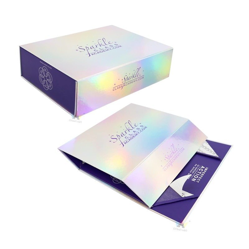 Custom Holographic Printed Folding Packaging Box for Gifts | Crown Win Manufacturer