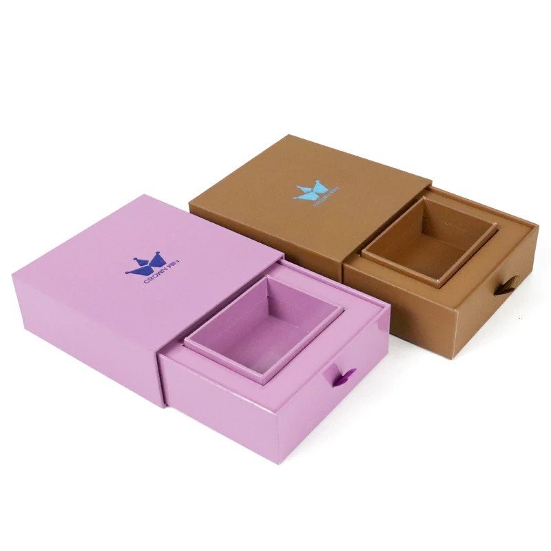 Custom Design Drawer-Style Packaging Box with 3D Embossed Logo | Crown Win Manufacturer