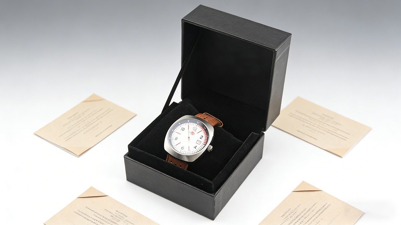 Custom silver stamping logo watch packaging gift box with magnetic closure and premium satin interior, showcasing luxury unboxing experience for high-end timepieces | Crown Win Manufacturer