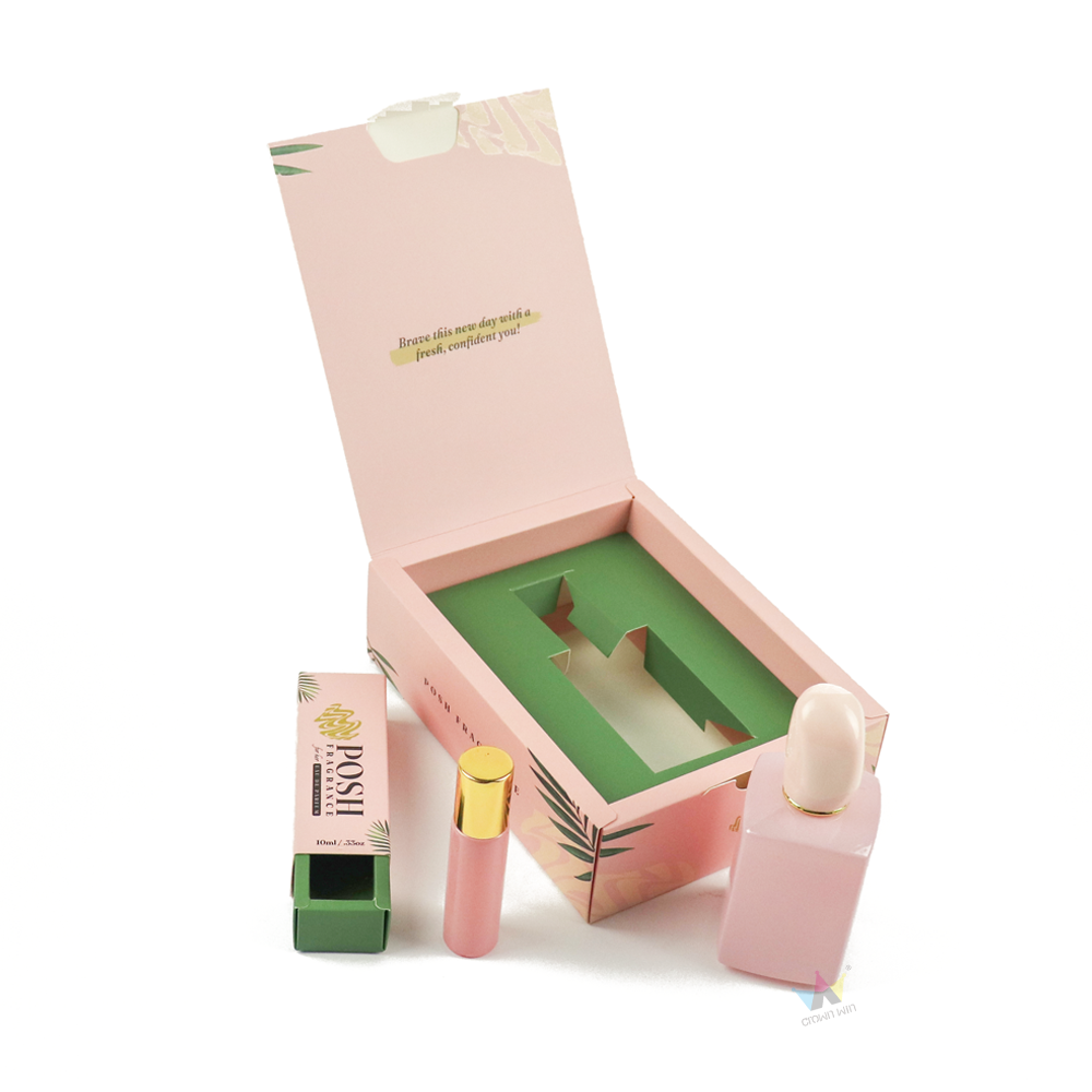 Pink Tropical Print perfume Gift Box Set – by Crown Win Box Manufacturer