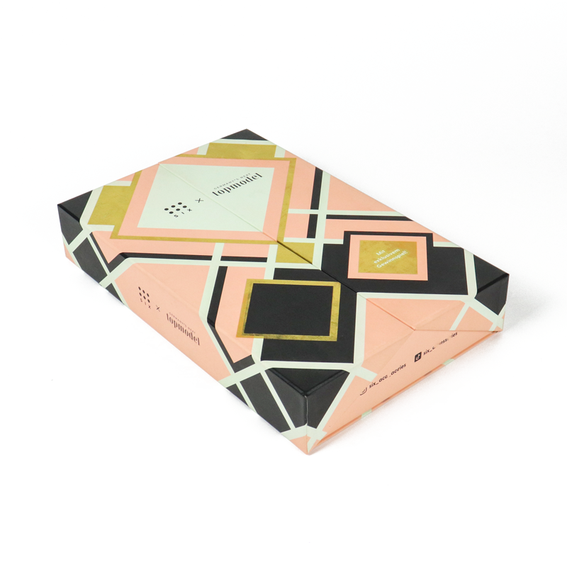 Geometric Pattern Double Open Gift Box for Beauty and Fashion Industry