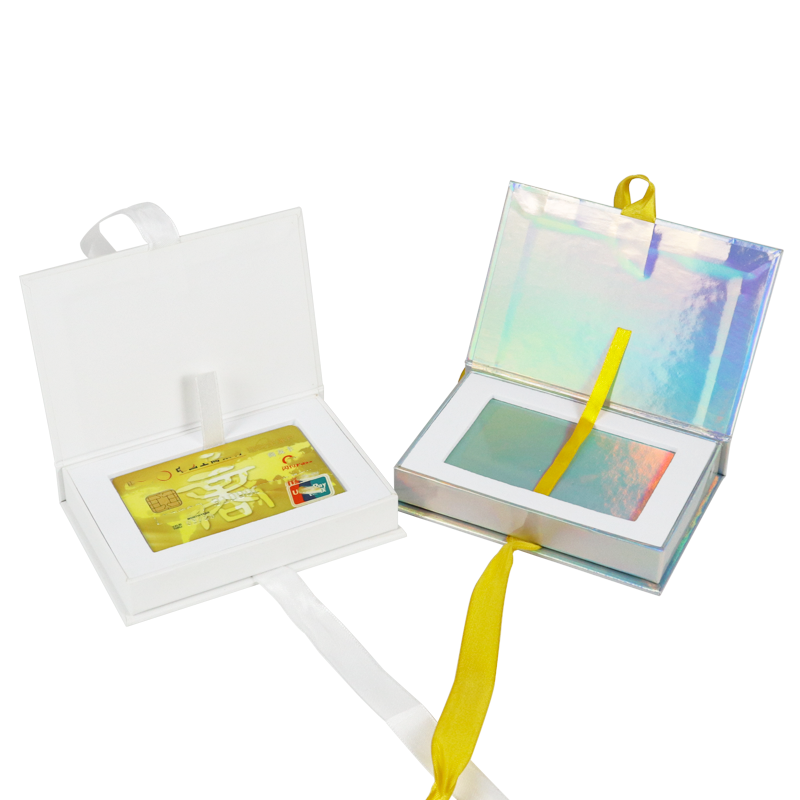 High quality cardboard gift card box - holographic/matte finish and hot stamping process | Customized by Crown Win manufacturer
