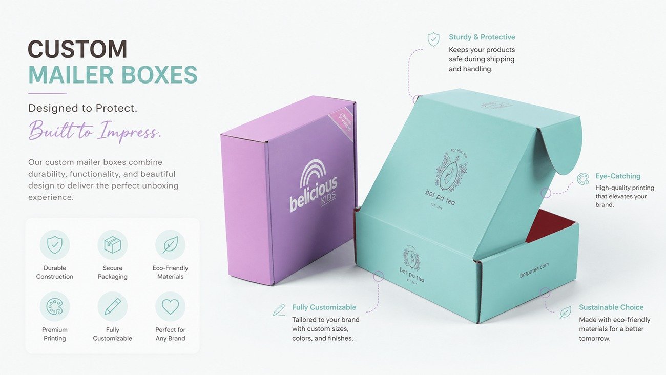 Custom colored mailing packaging boxes | Eco-friendly gift & e-commerce packaging - Crown Win