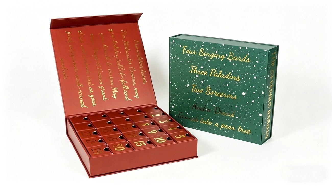Craftsmanship Detail: Custom Christmas Advent Calendar Hot Stamping Logo Craft Detail