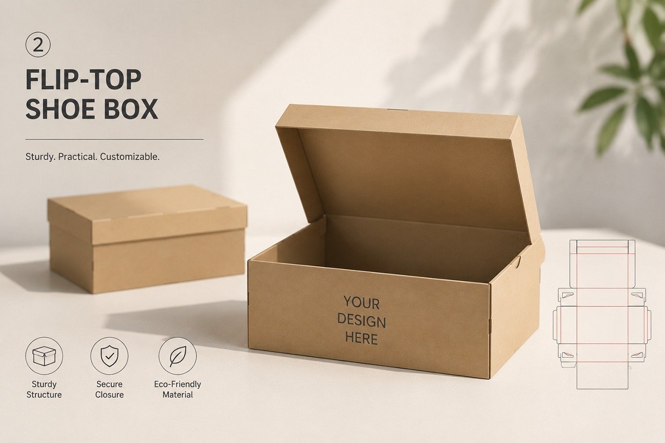 Flip Up Shoe Box Structure: Complete Guide & Custom Shoe Packaging Solutions from Crown Win