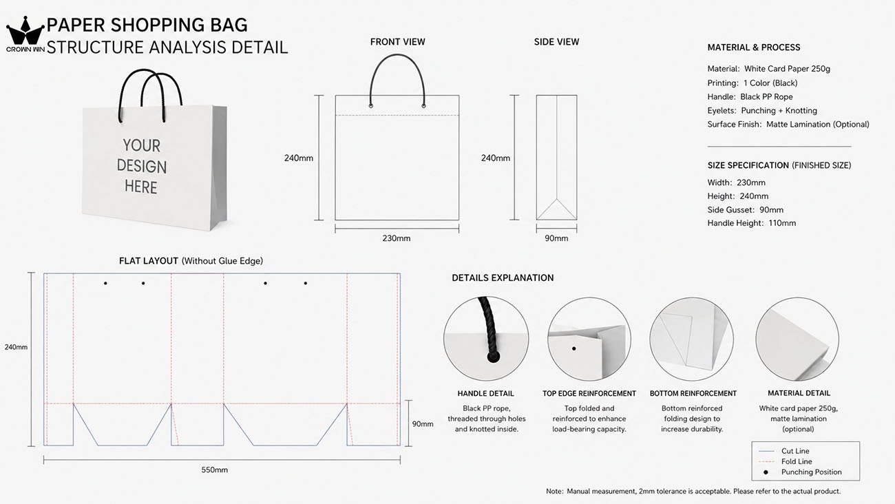 Standard Paper Shopping Bag Structure