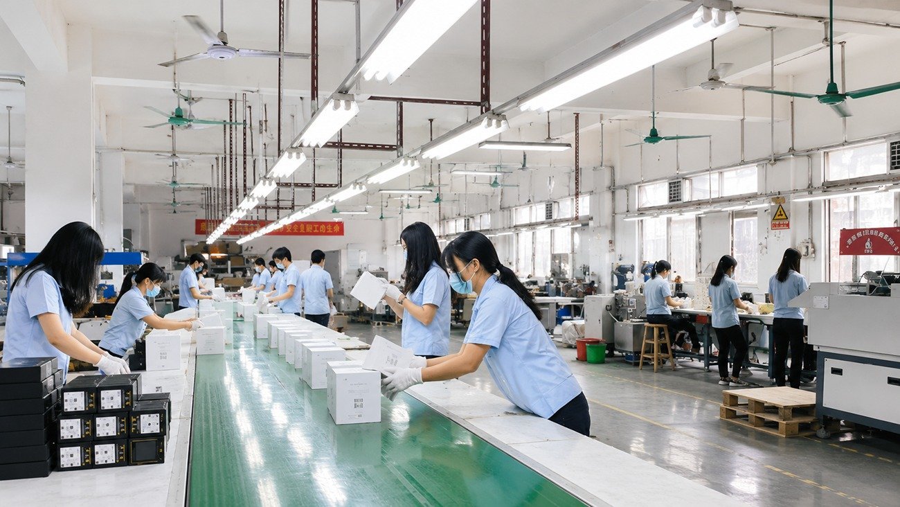 Quality inspection process for custom packaging orders at a Chinese factory