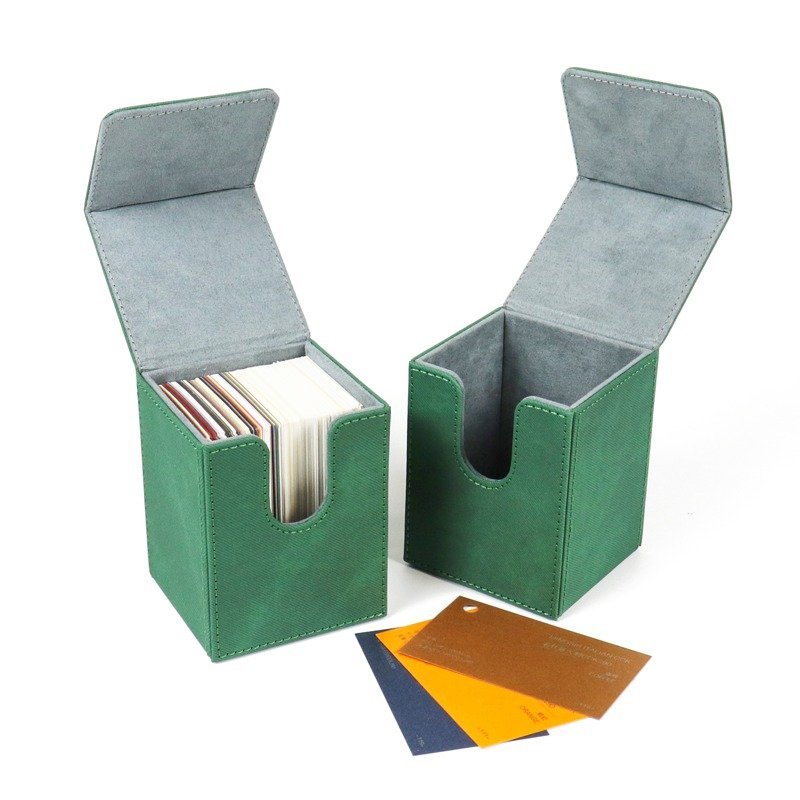 Custom PU Leather Card Toy Box | Flip Lid Trading Card Storage Toy Box For TCG Game Cards