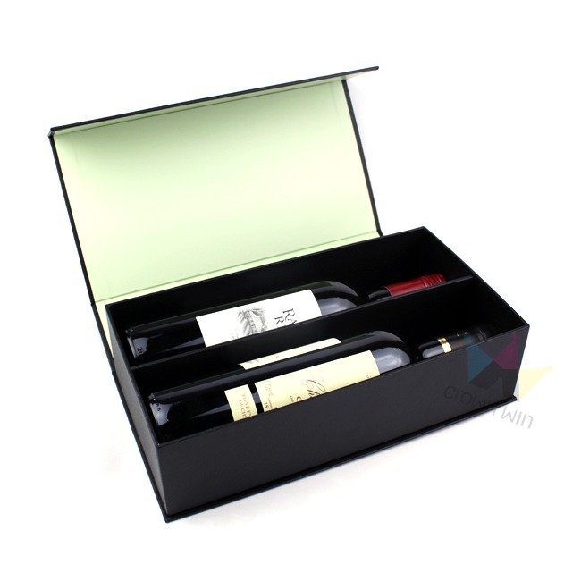 Magnetic Double Bottle Wine Box | Luxury Rigid Paper Wine Gift Box For Red Wine Packaging