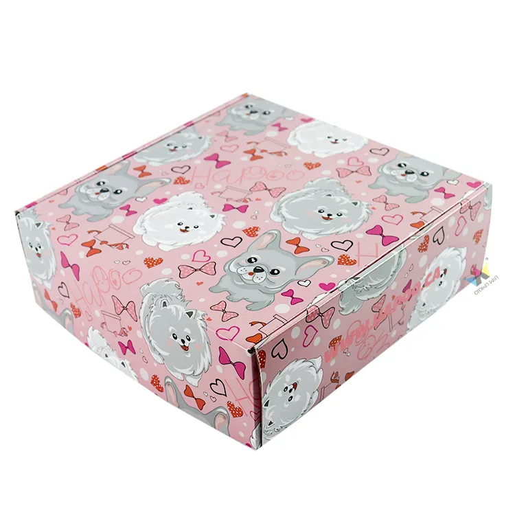 Custom Cartoon Printed Shipping Box, Full Inside‑Outside Print Corrugated Mailing Shipping Box
