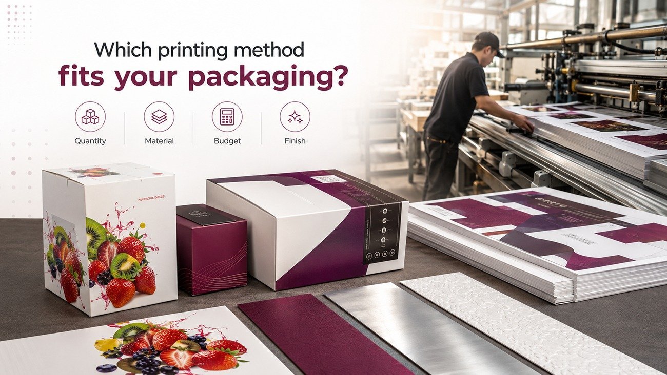 Comparison chart of offset, flexo, digital, and gravure packaging printing methods