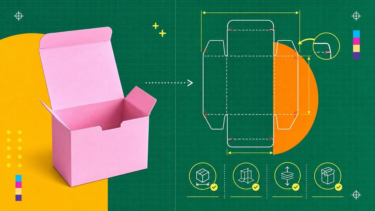 Packaging engineering review converting paper box rendering into production dieline with dimension and fold verification