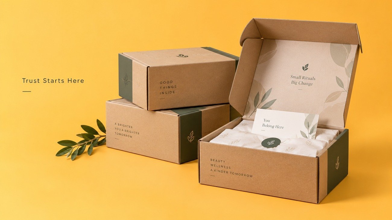 Sustainable low MOQ premium paper packaging samples for newly launched beauty and DTC brands